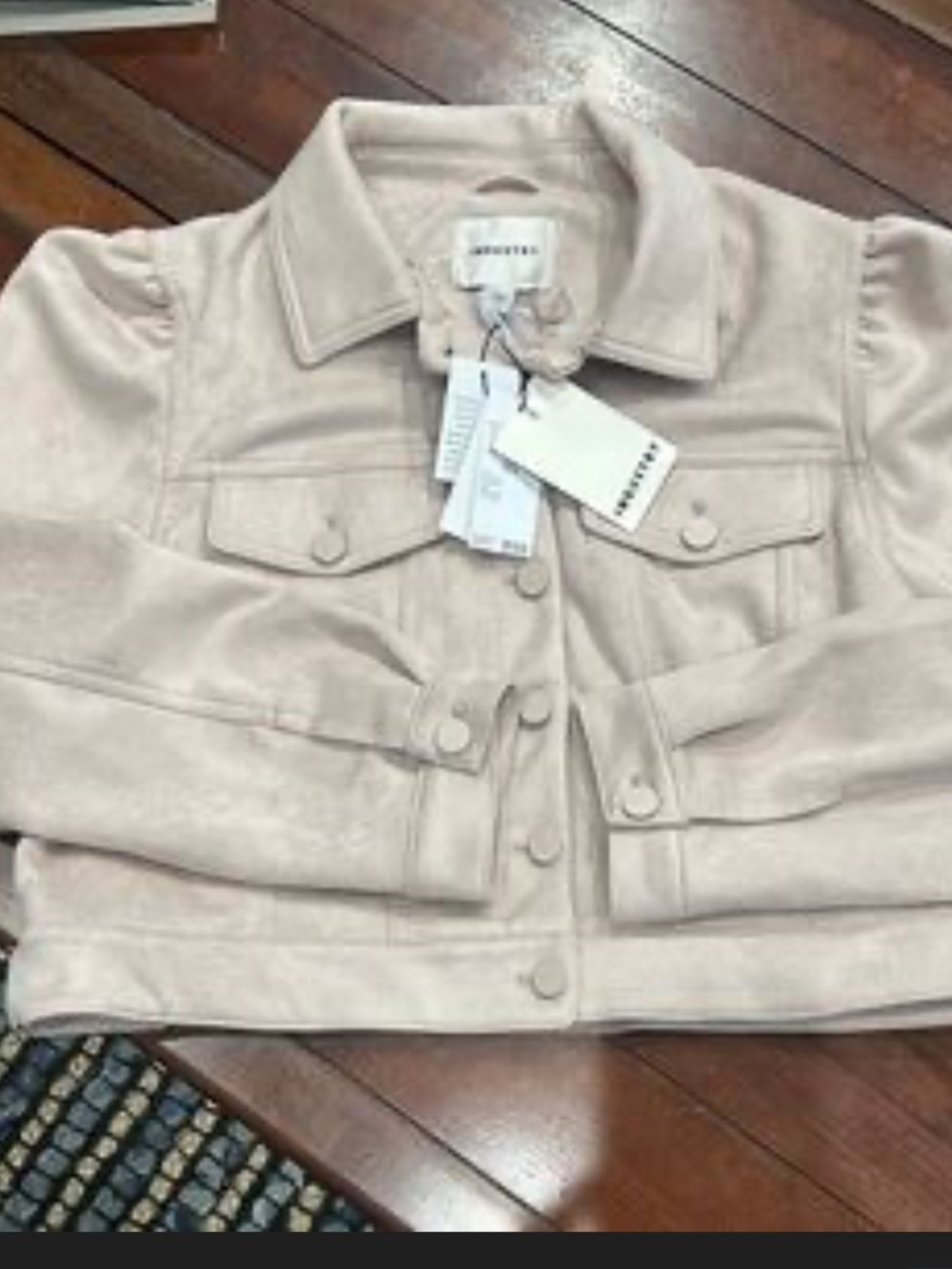 Women's Cream Cropped Jean Jacket - Brand: Unknown